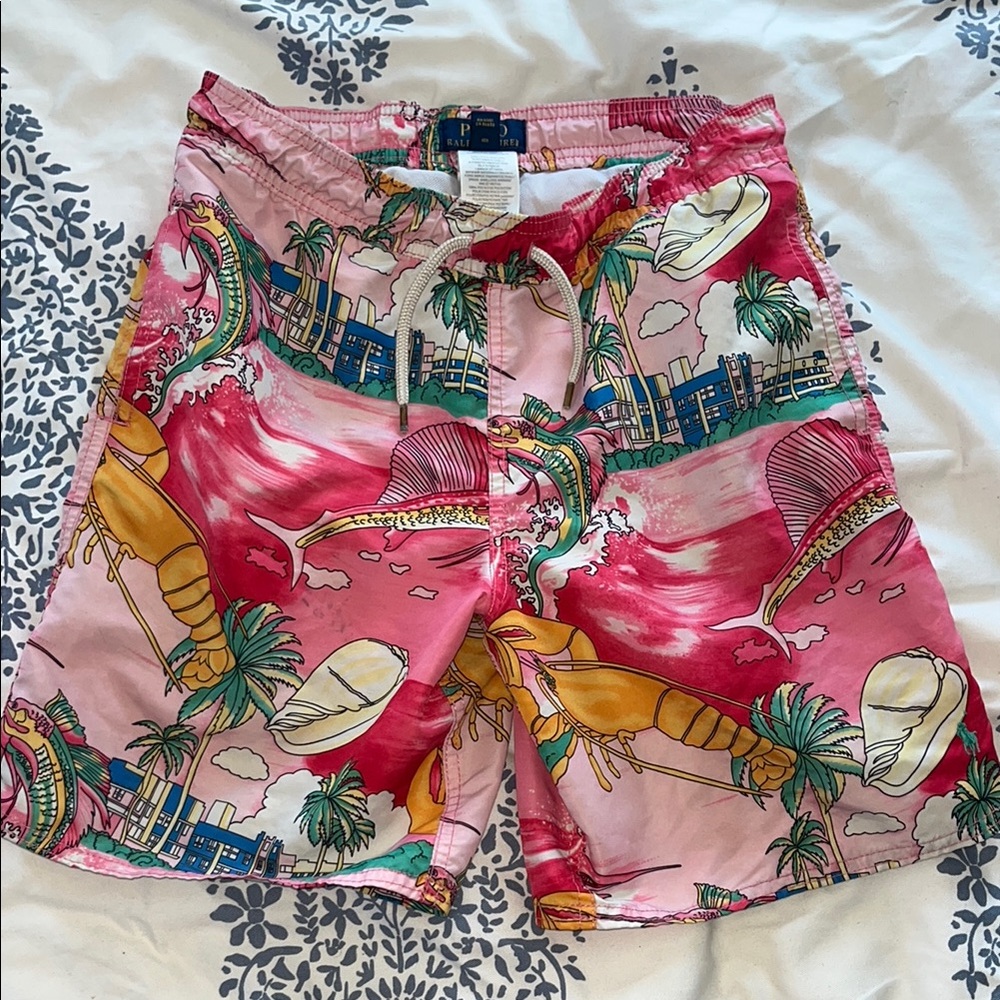 Polo Ralph Lauren Pink and Green Tropical Shorts